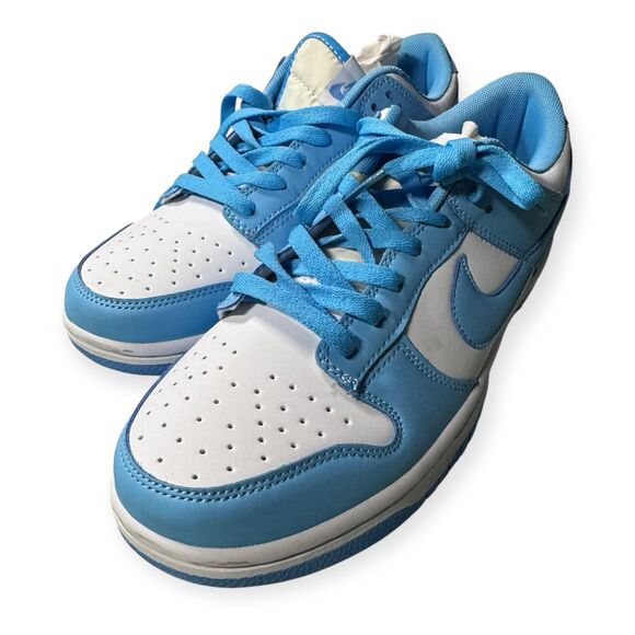 Nike Dunk Low University Blue Retro Sneakers Size 9.5 UNC Blue Top Sneakers Rare - Picture 1 of 9